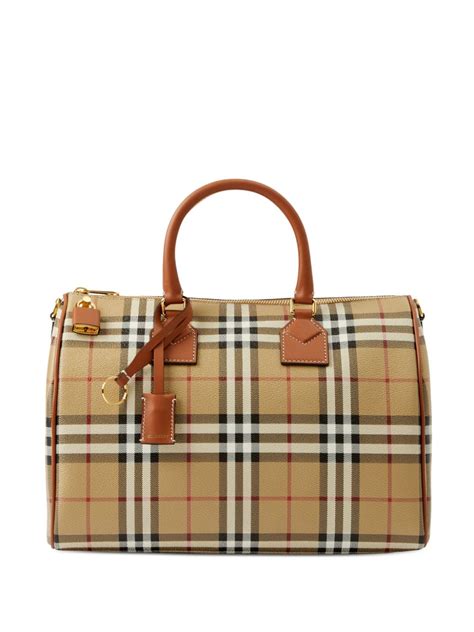 bowling bag burberry|burberry medium check bowling bag.